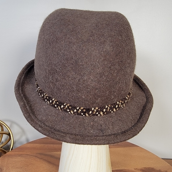 Vintage Kathy Jeanne Brown Wool Hat with Gold Accent Made In U.S.A Women's OS - Picture 4 of 13